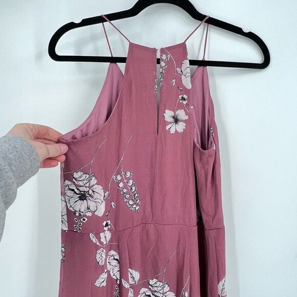 Nwt Express Floral Maxi Dress XS Halter Strap Pink - Picture 3 of 10